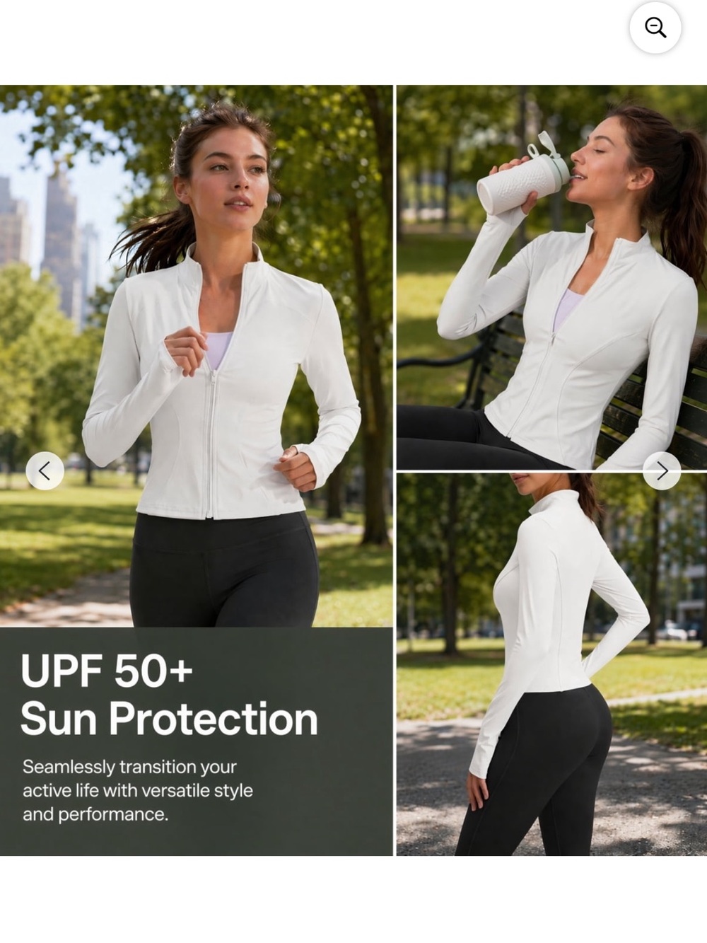 ALO Yoga White Full-Zip Lightweight Sun Jacket